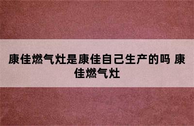 康佳燃气灶是康佳自己生产的吗 康佳燃气灶